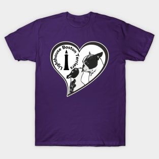 Lighthouse Boston Terriers, Purple Designs T-Shirt